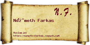 Németh Farkas névjegykártya